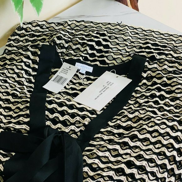 Flagpole NYC Swim Ivory/Black Italian Lace Opal Kaftan, Medium, NWT - Picture 7 of 9